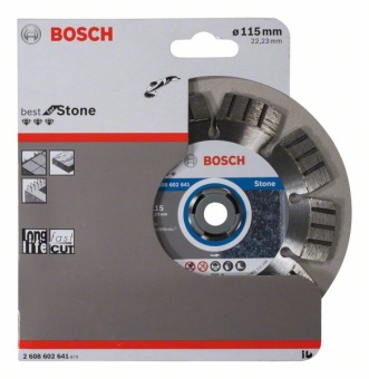Алмазный отрезной круг Best for Stone 115 x 22,23 x 2,2 x 12 mm 2608602641